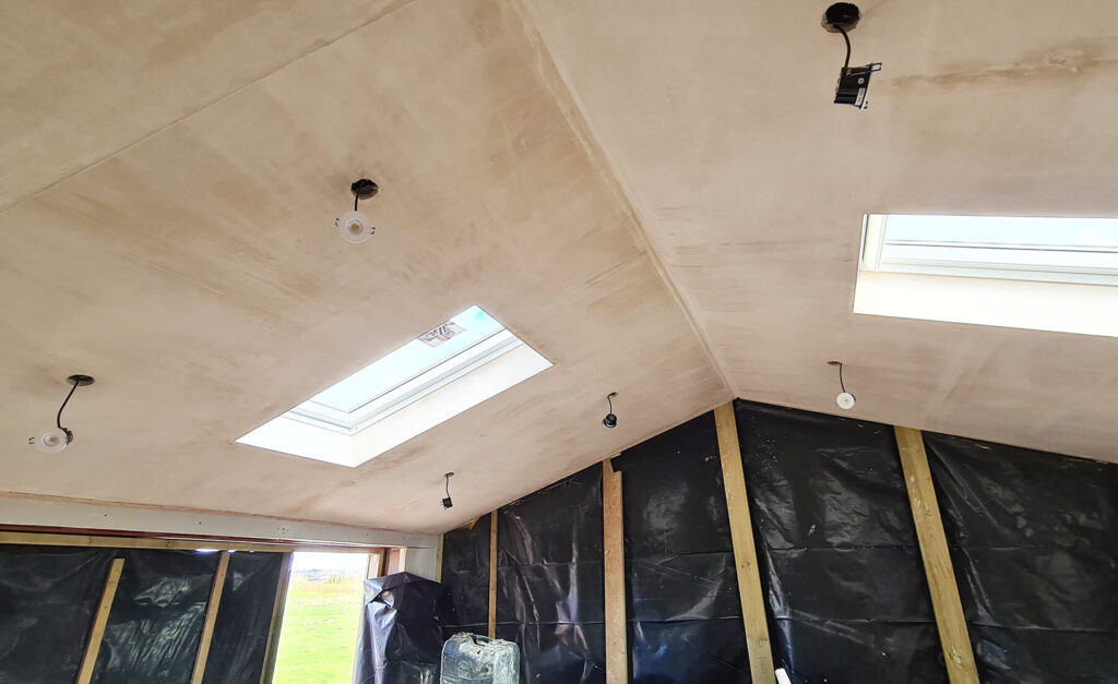 QBuild internal extension finished plastered ceiling in Exeter